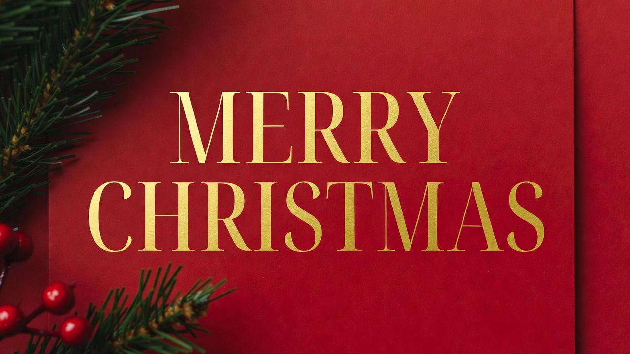 Merry Christmas gold text on red Merry Christmas gold text on red