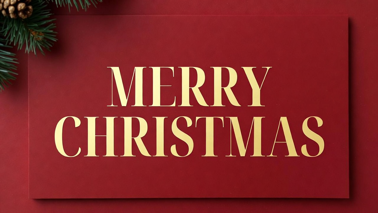Merry Christmas Gold Text Card Merry Christmas Gold Text Card