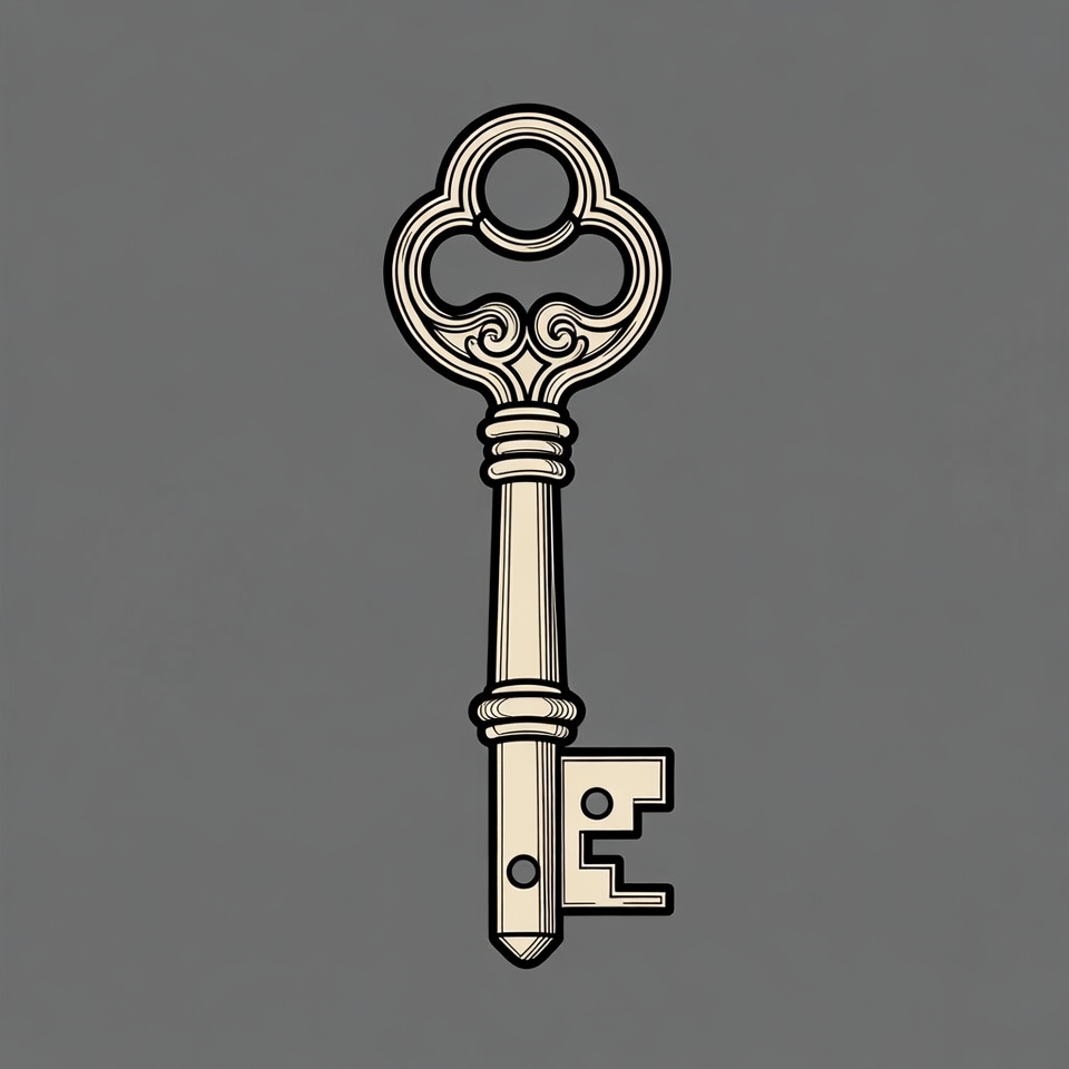 Ornate vintage key illustration Ornate vintage key illustration