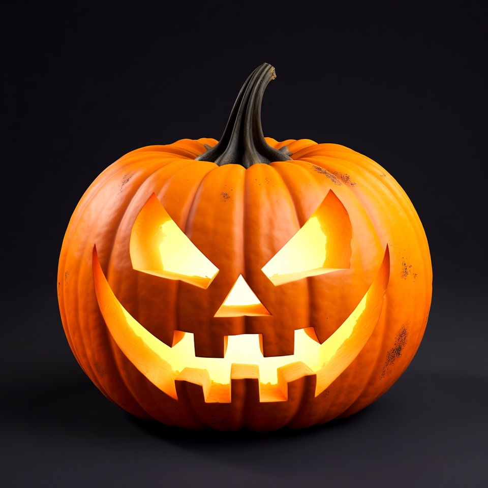 Jack-o'-lantern pumpkin on black background Jack-o'-lantern pumpkin on black background