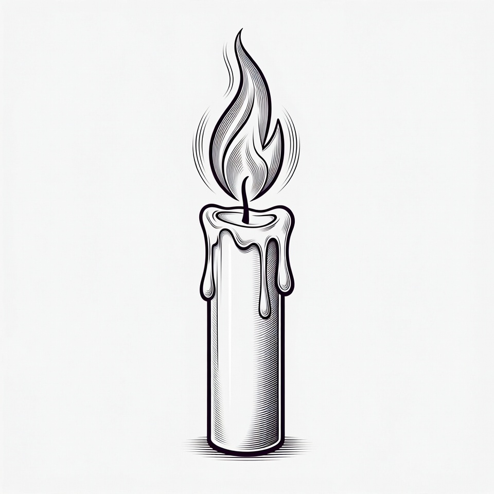 Burning Candle Illustration Burning Candle Illustration