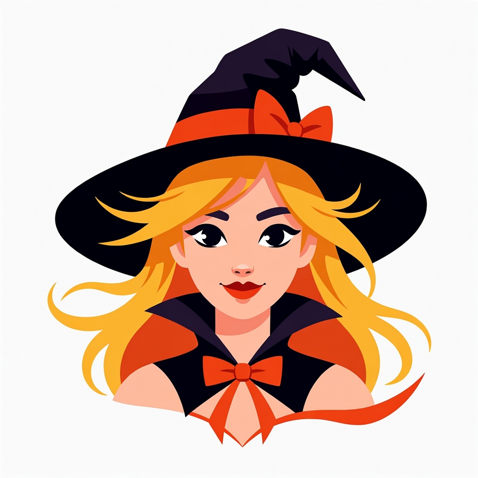 Blonde Witch Wearing Pointed Hat Blonde Witch Wearing Pointed Hat