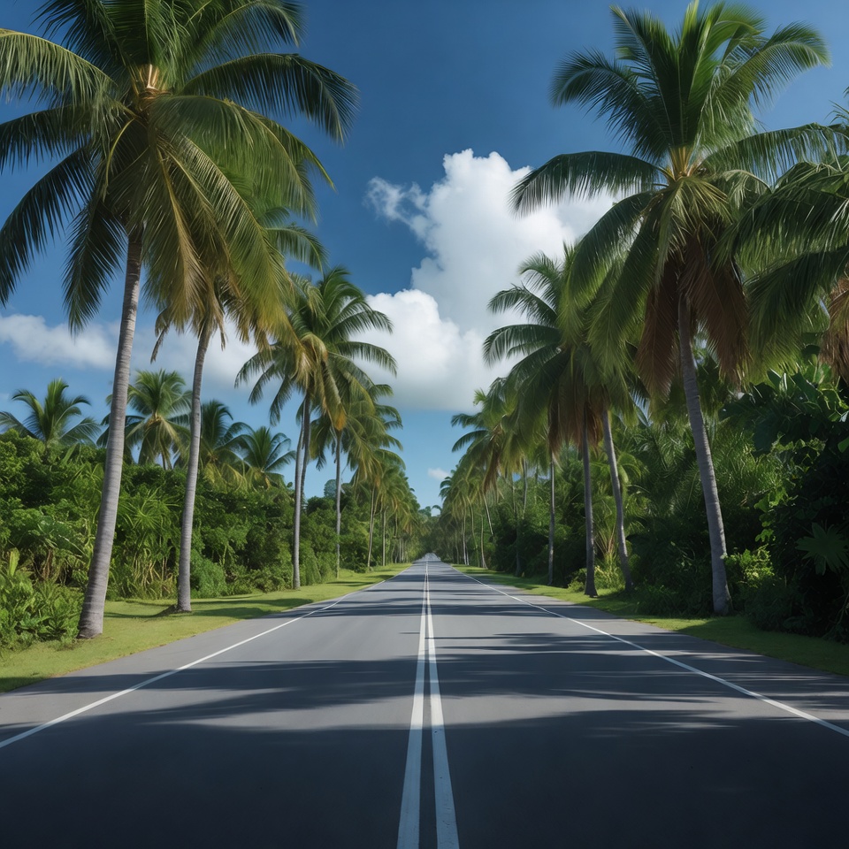 Palm Tree Lined Road Palm Tree Lined Road
