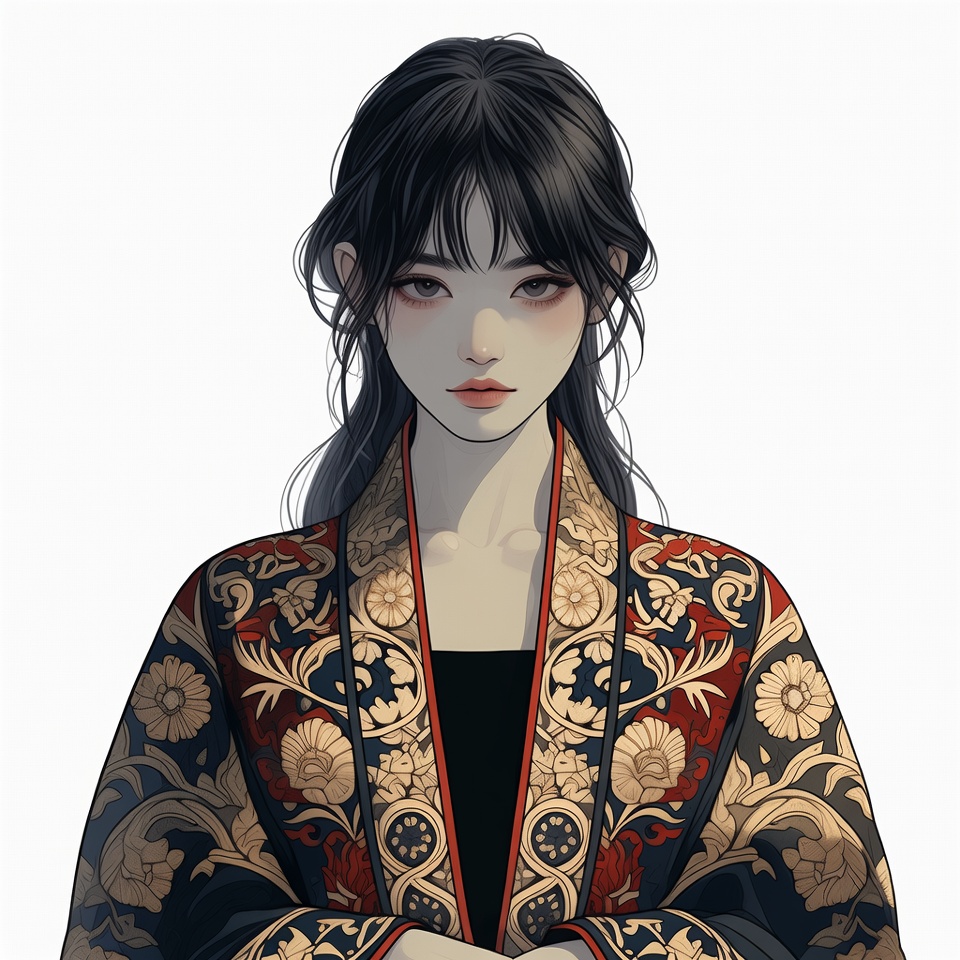 Asian woman in ornate kimono Asian woman in ornate kimono