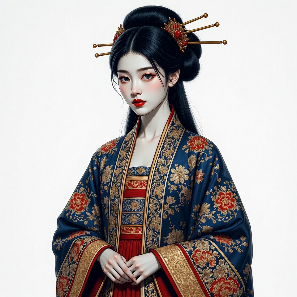 Asian woman in ornate hanfu Asian woman in ornate hanfu