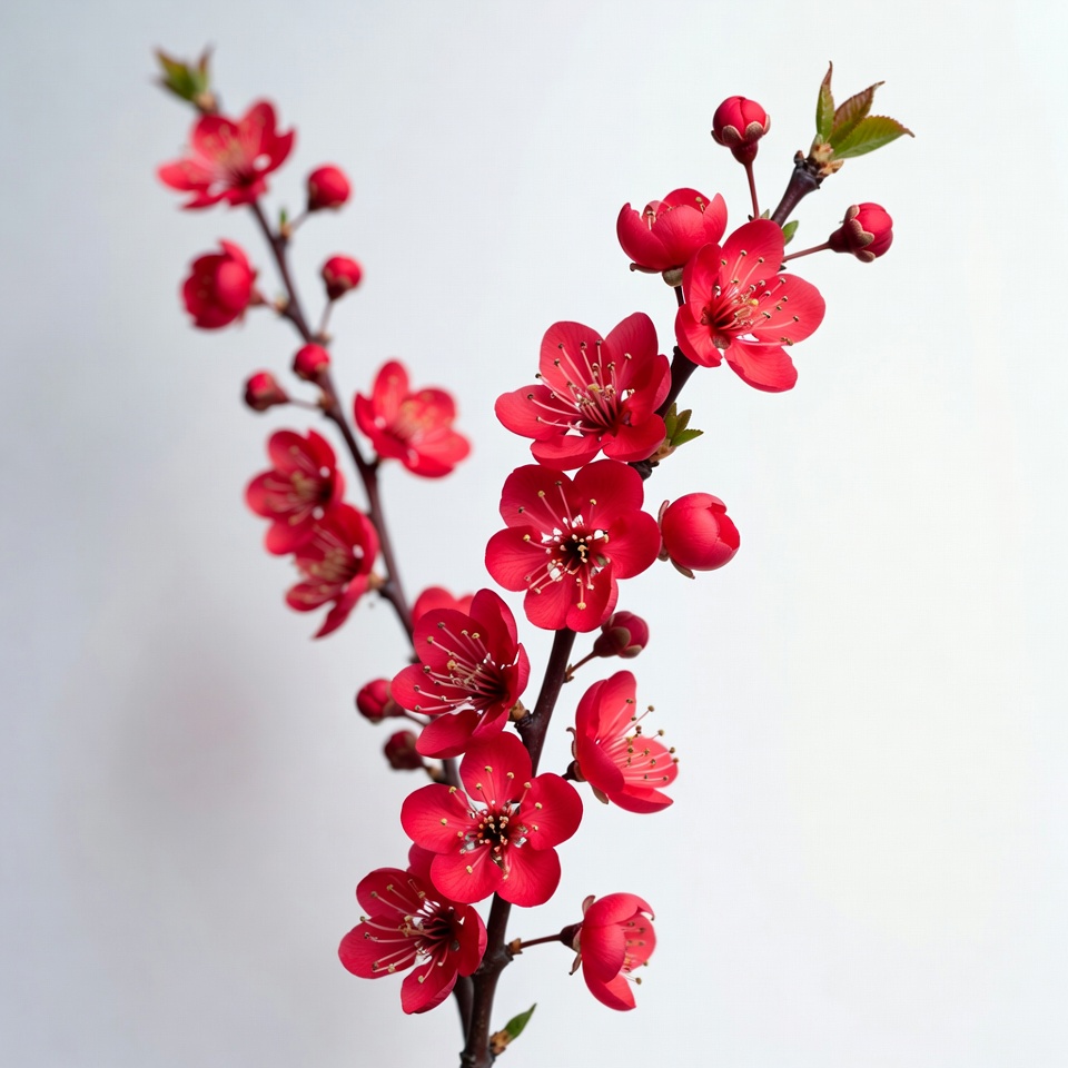 Red Cherry Blossom Branch Red Cherry Blossom Branch