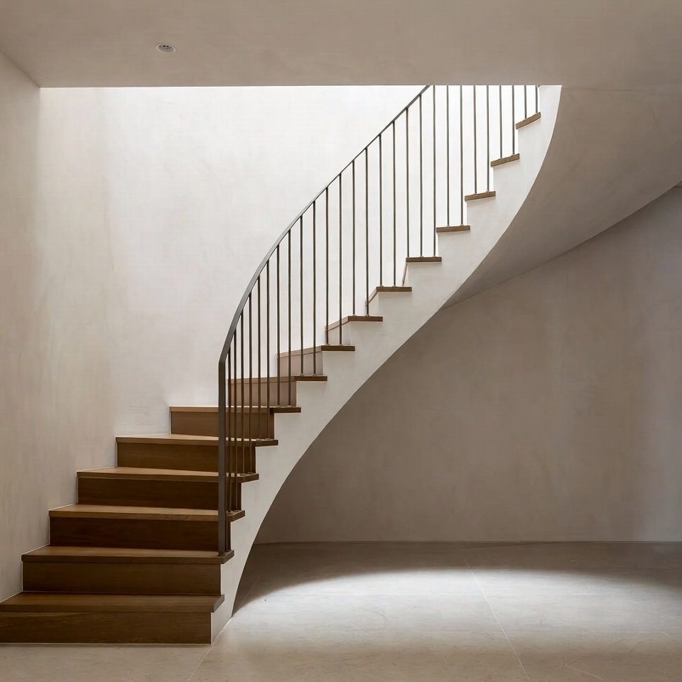 Modern Curved Wooden Staircase Modern Curved Wooden Staircase