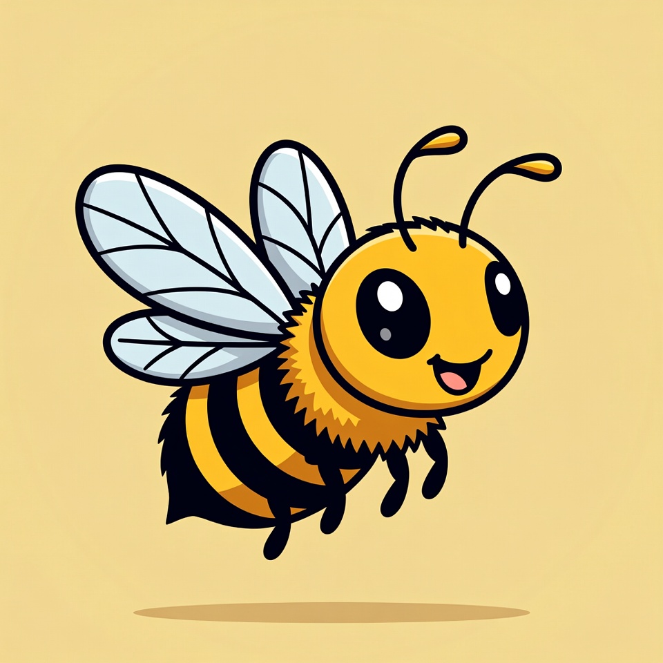 Cute cartoon bee flying Cute cartoon bee flying