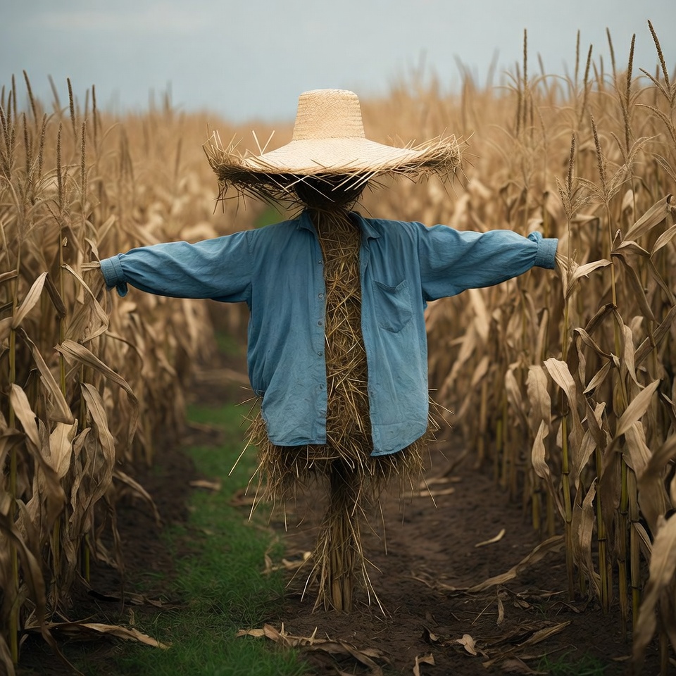 Scarecrow in cornfield Scarecrow in cornfield