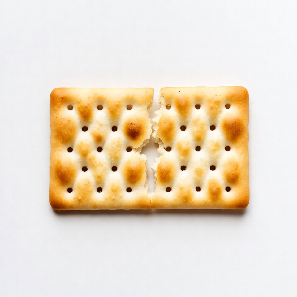 Broken Cracker on White Background Broken Cracker on White Background