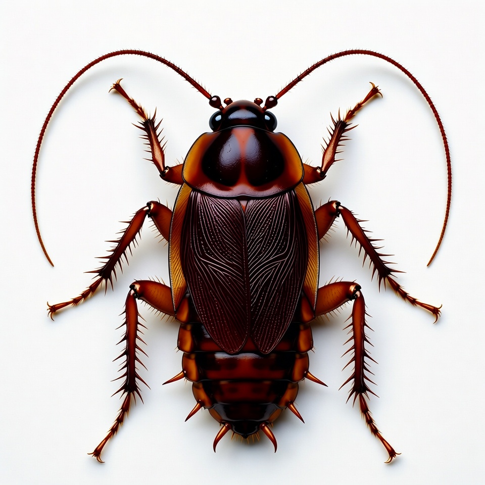 American Cockroach on White Background American Cockroach on White Background