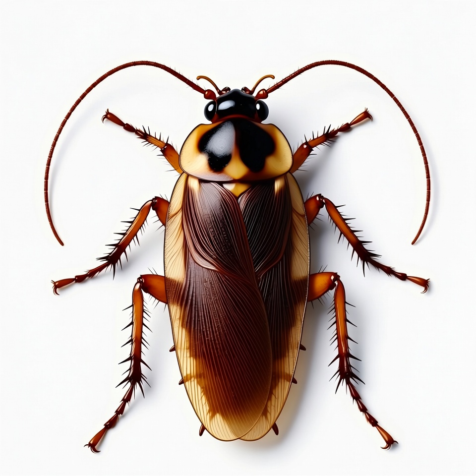 Brown-banded cockroach on white background Brown-banded cockroach on white background