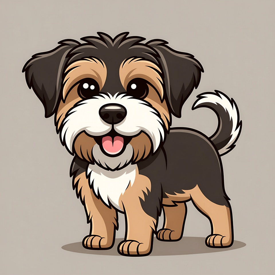 Cute cartoon Yorkie puppy Cute cartoon Yorkie puppy