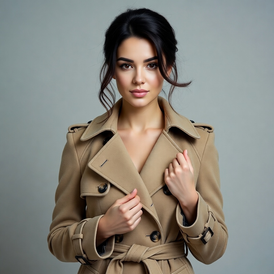 Woman in beige trench coat Woman in beige trench coat