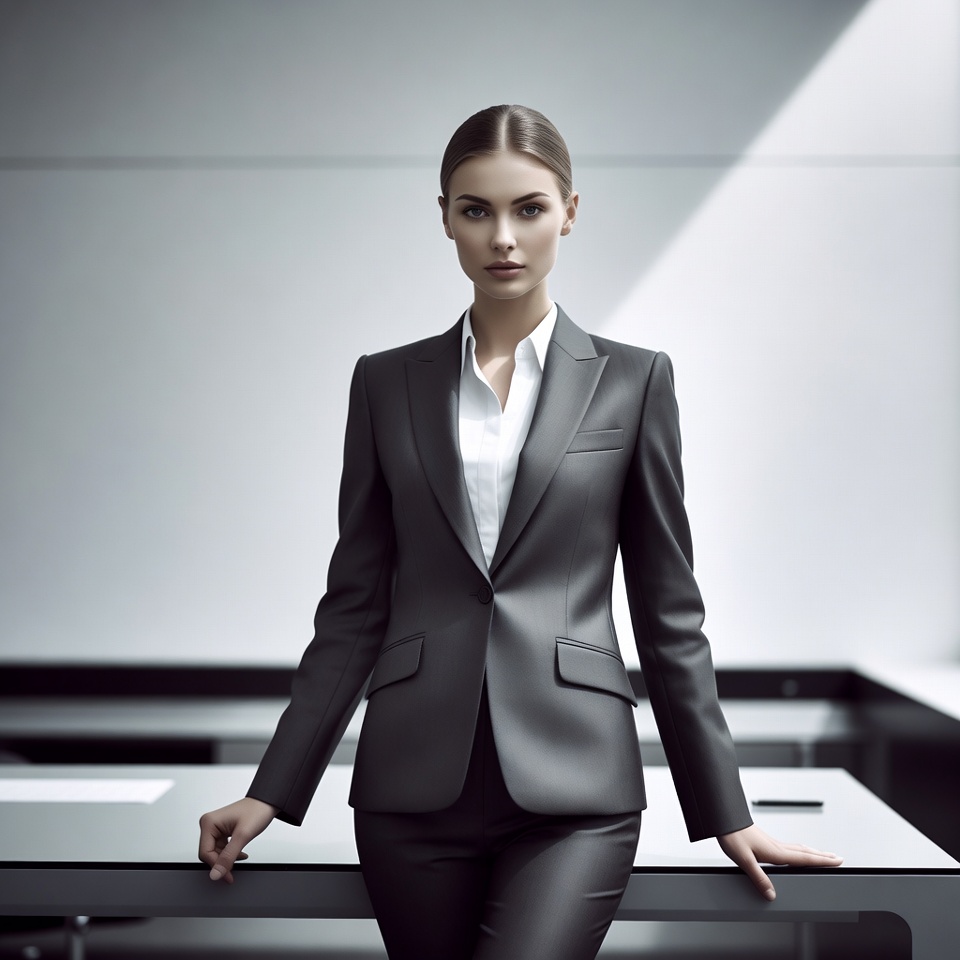 Woman in black business suit Woman in black business suit