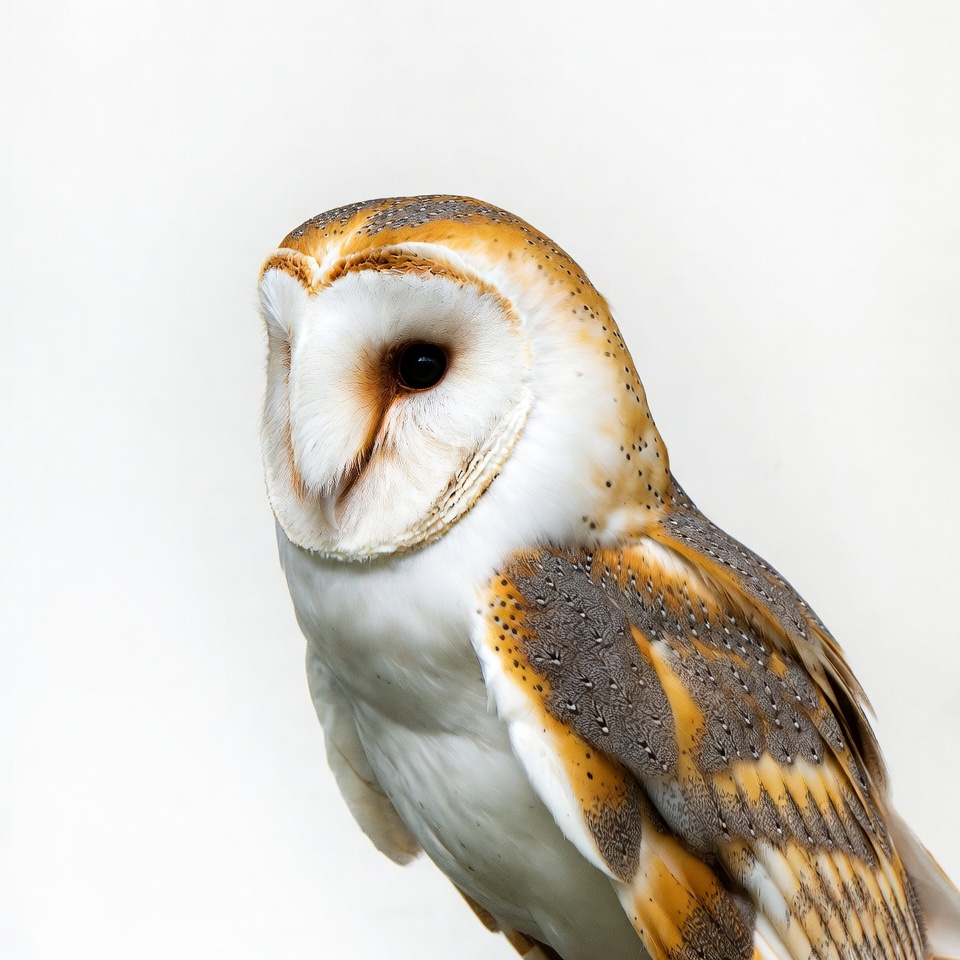 Barn Owl on White Background Barn Owl on White Background