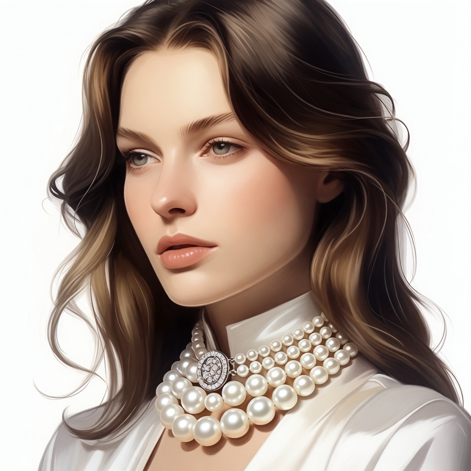 Woman with pearl necklace Woman with pearl necklace