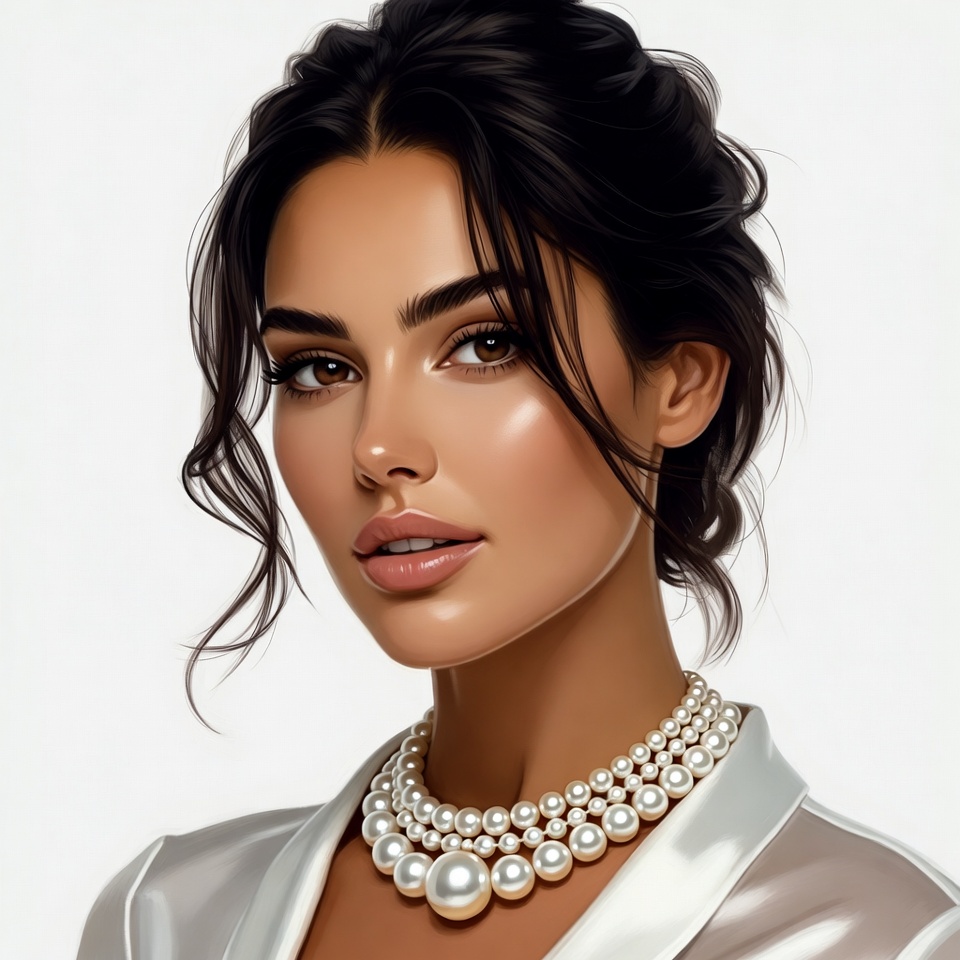 Beautiful woman with pearl necklace Beautiful woman with pearl necklace