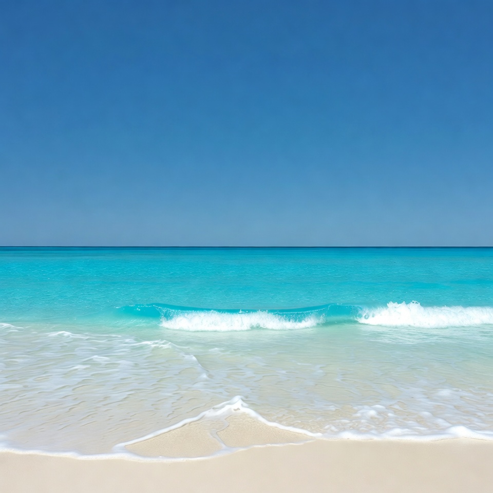 Turquoise Ocean Waves on White Sand Beach Turquoise Ocean Waves on White Sand Beach
