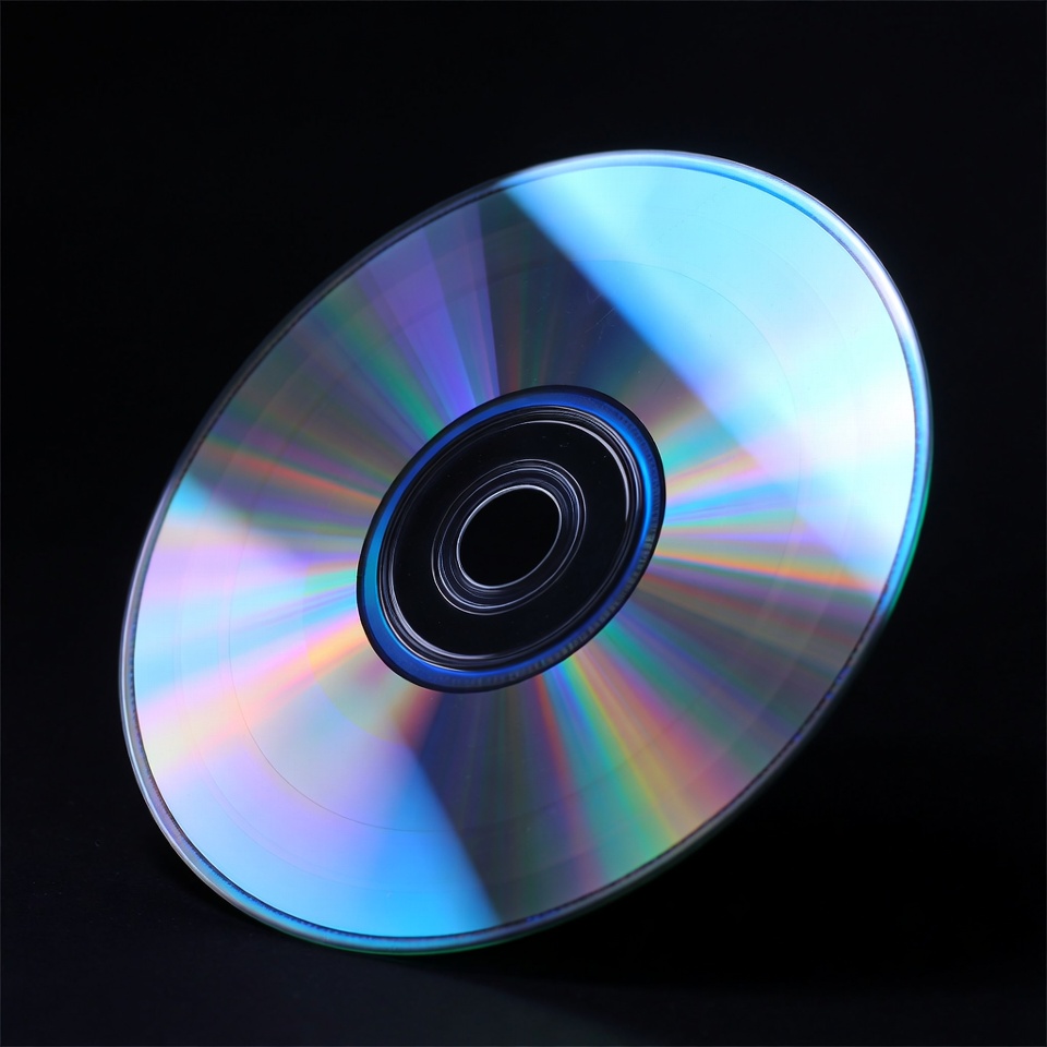 Shiny CD Disc on Black Background Shiny CD Disc on Black Background