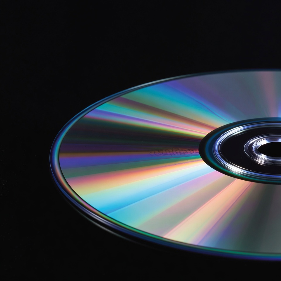 Shiny CD Disc on Black Background Shiny CD Disc on Black Background