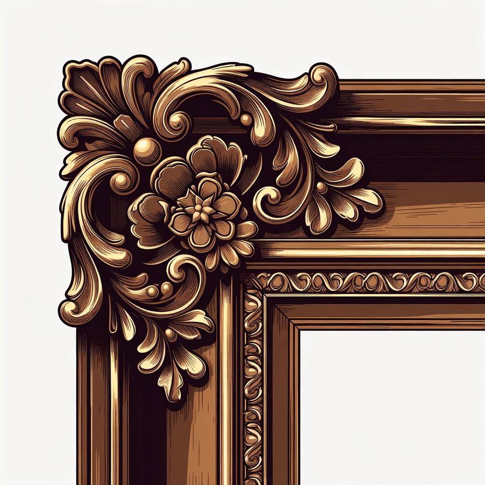 Ornate Golden Picture Frame Corner Ornate Golden Picture Frame Corner