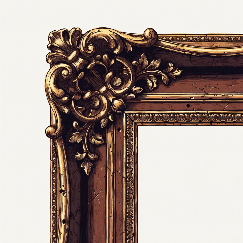 Ornate Gold Picture Frame Corner Ornate Gold Picture Frame Corner