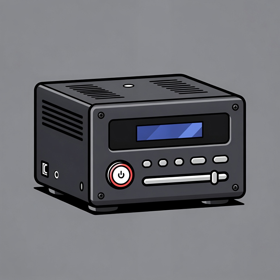 Black Stereo Receiver Illustration Black Stereo Receiver Illustration