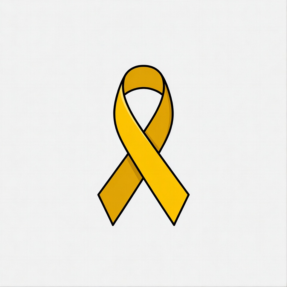 Yellow Ribbon on White Background Yellow Ribbon on White Background