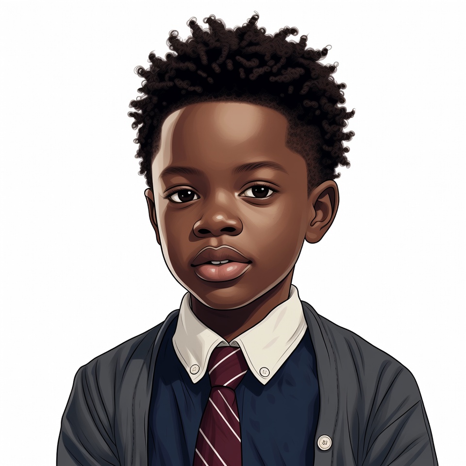 African-American boy in school uniform African-American boy in school uniform