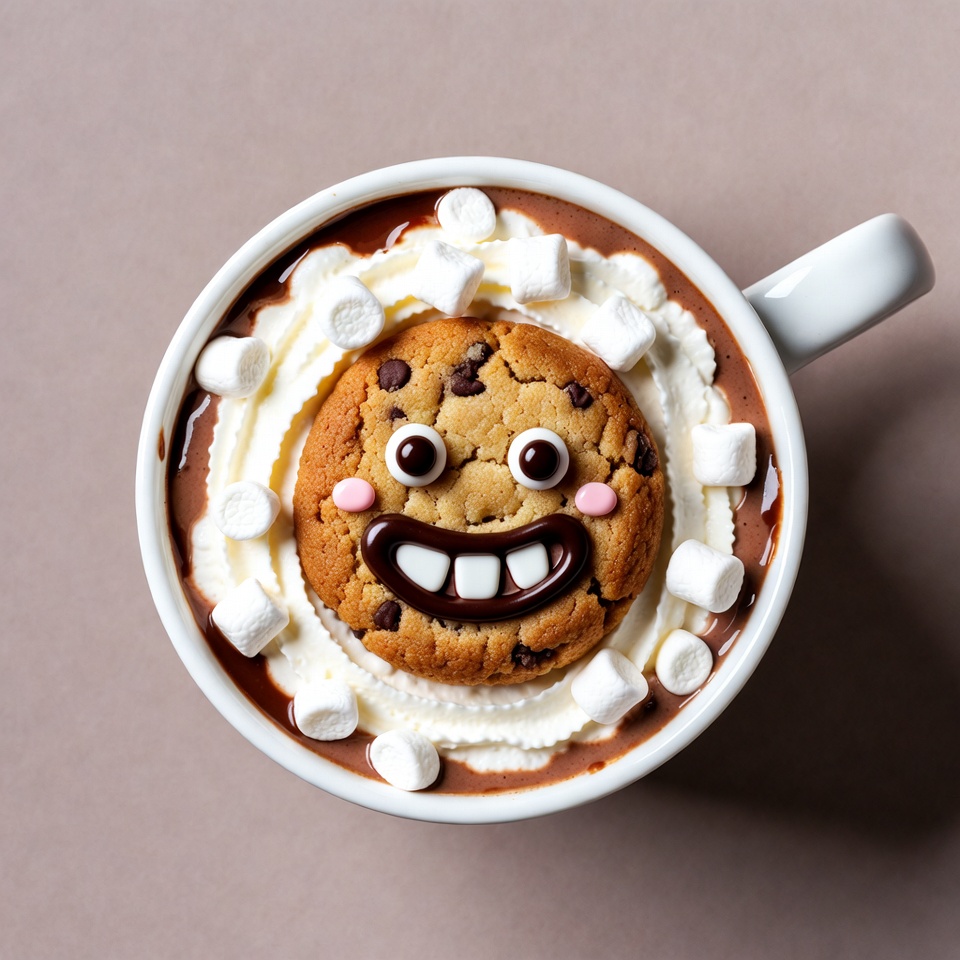 Smiling Chocolate Chip Cookie Hot Cocoa Smiling Chocolate Chip Cookie Hot Cocoa