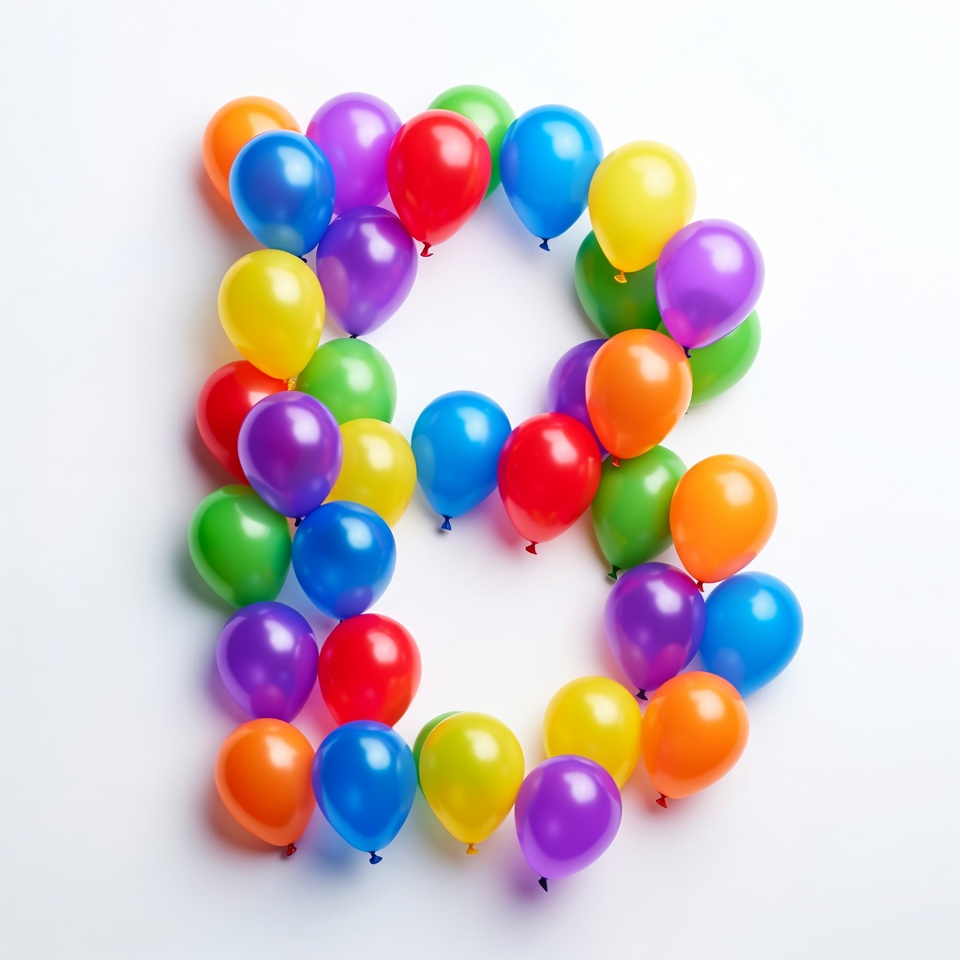 Colorful Balloons Forming Letter B Colorful Balloons Forming Letter B