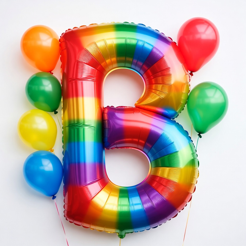 Rainbow Letter B Balloons Rainbow Letter B Balloons