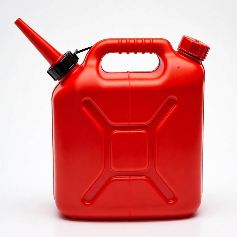 Red plastic gas can Red plastic gas can