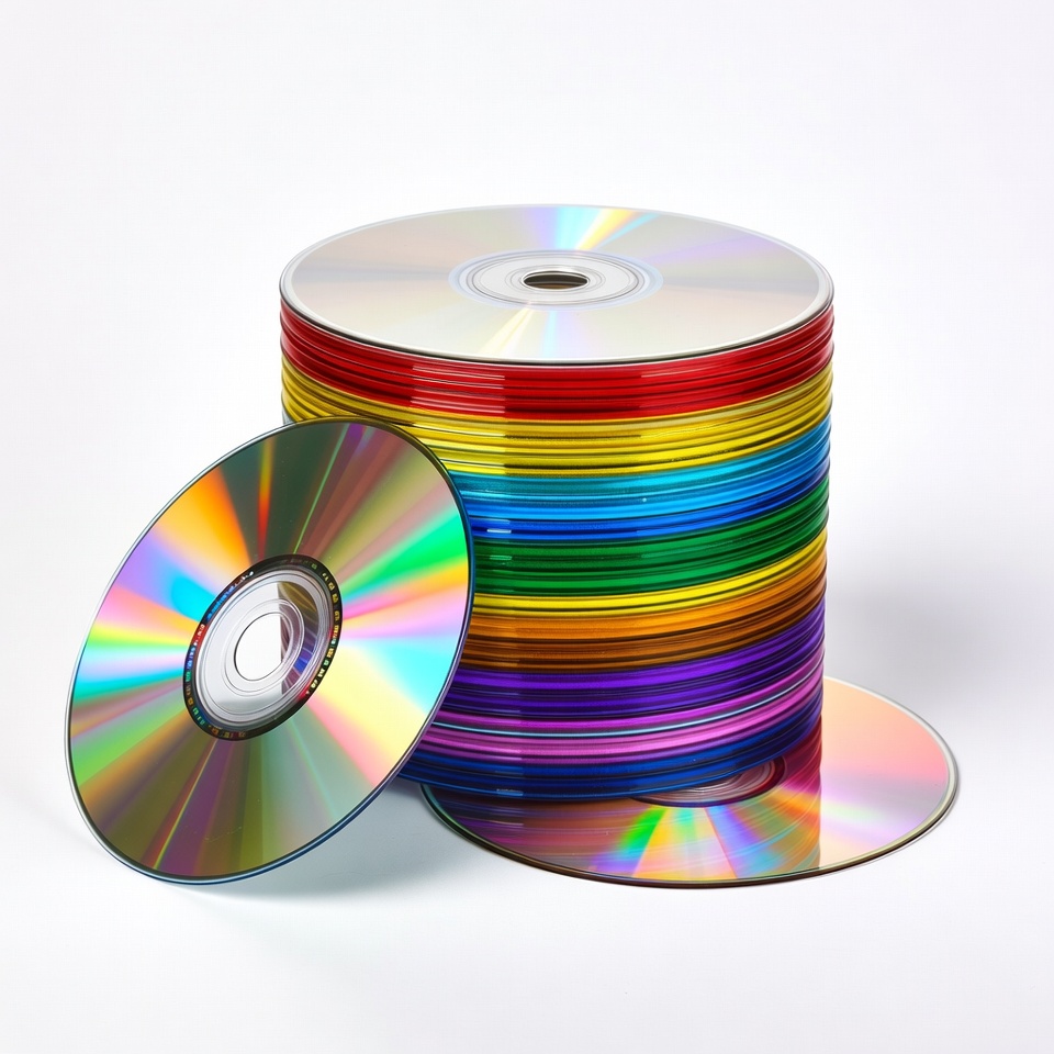 Stack of colorful CDs Stack of colorful CDs