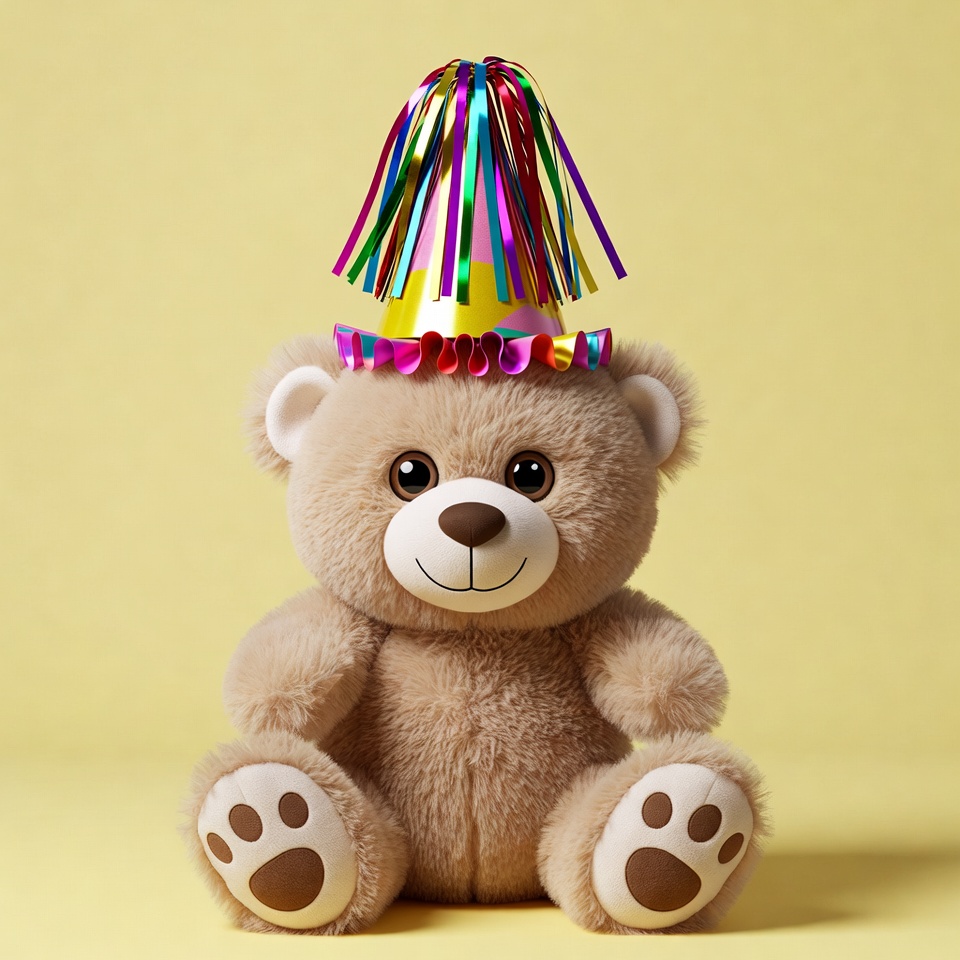 Teddy bear wearing party hat Teddy bear wearing party hat
