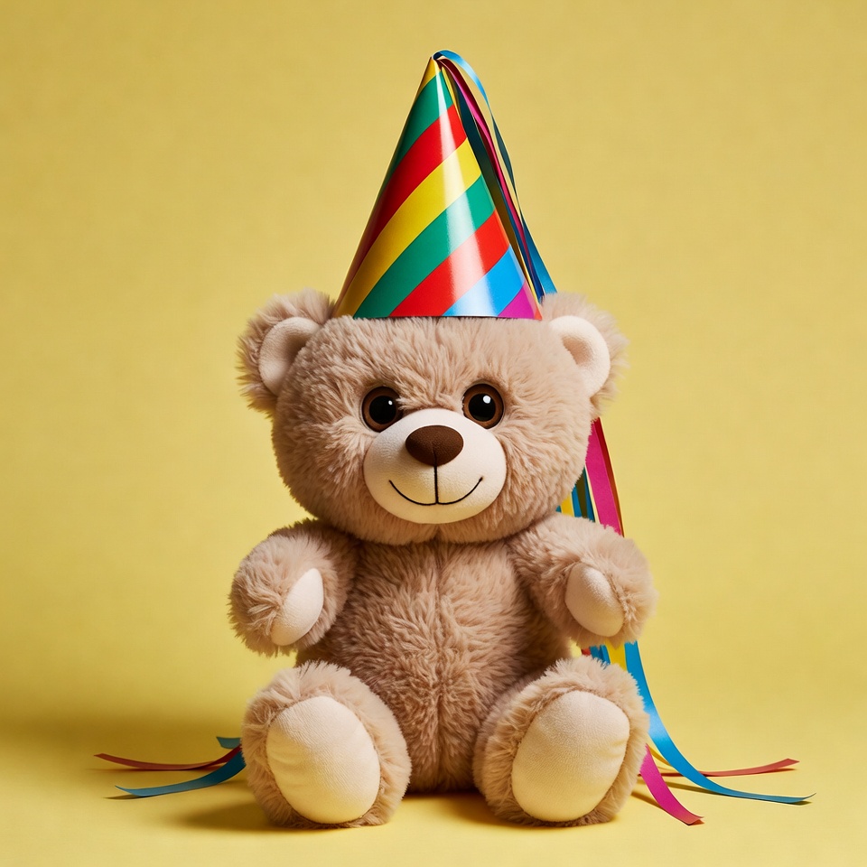 Teddy bear wearing party hat Teddy bear wearing party hat