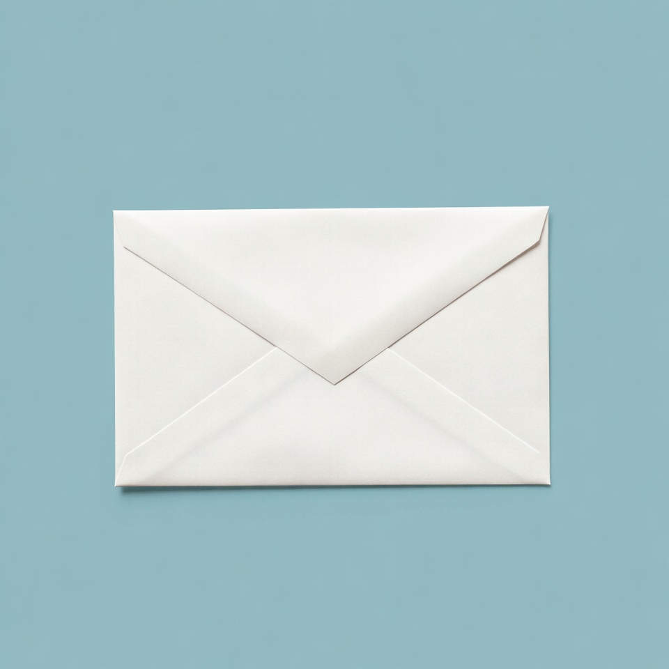 White envelope on blue background White envelope on blue background
