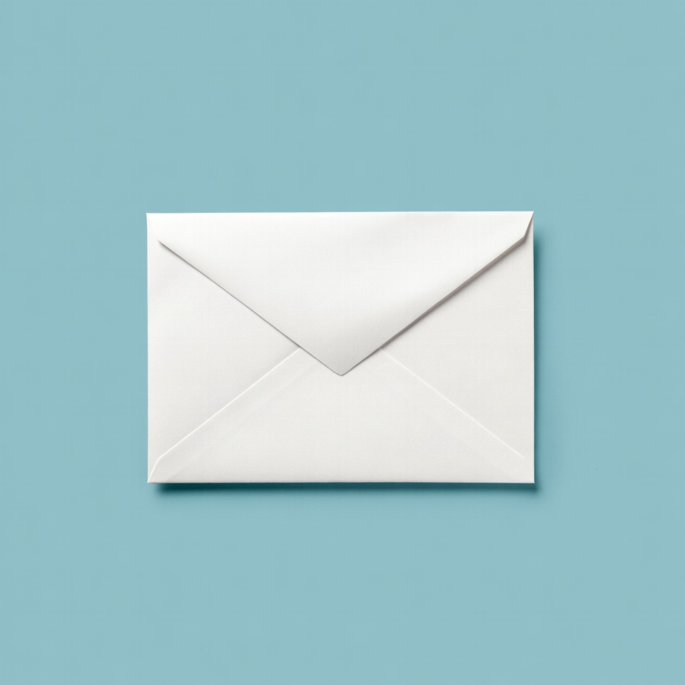 White envelope on blue background White envelope on blue background
