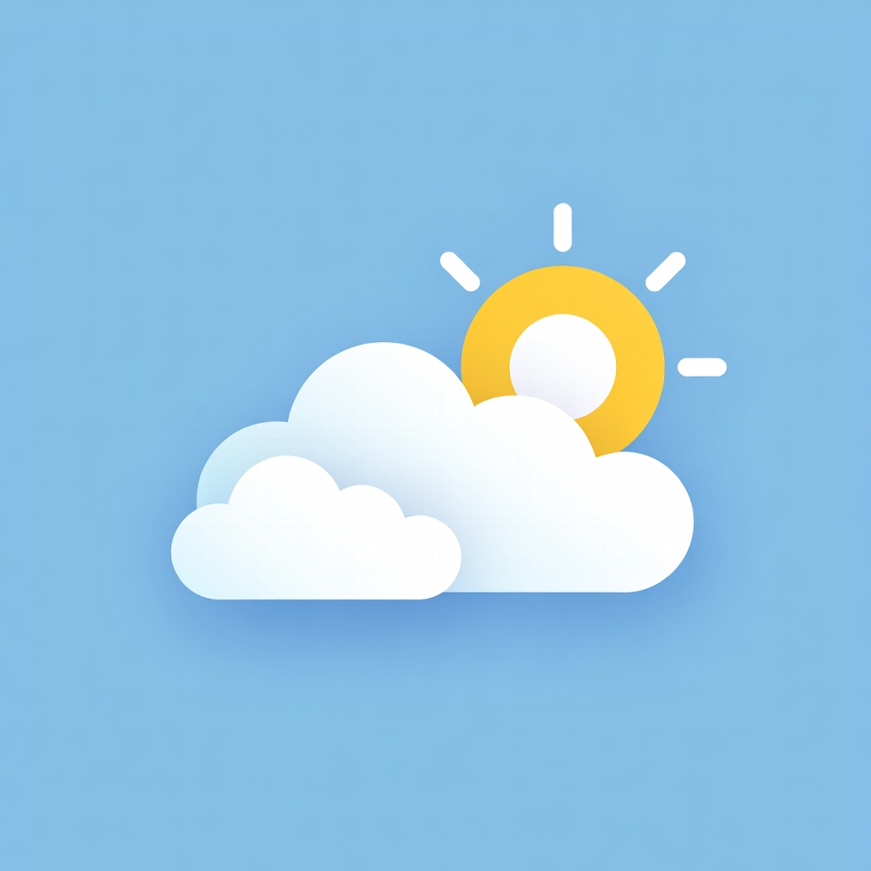 Sunny Day with Clouds Icon Sunny Day with Clouds Icon