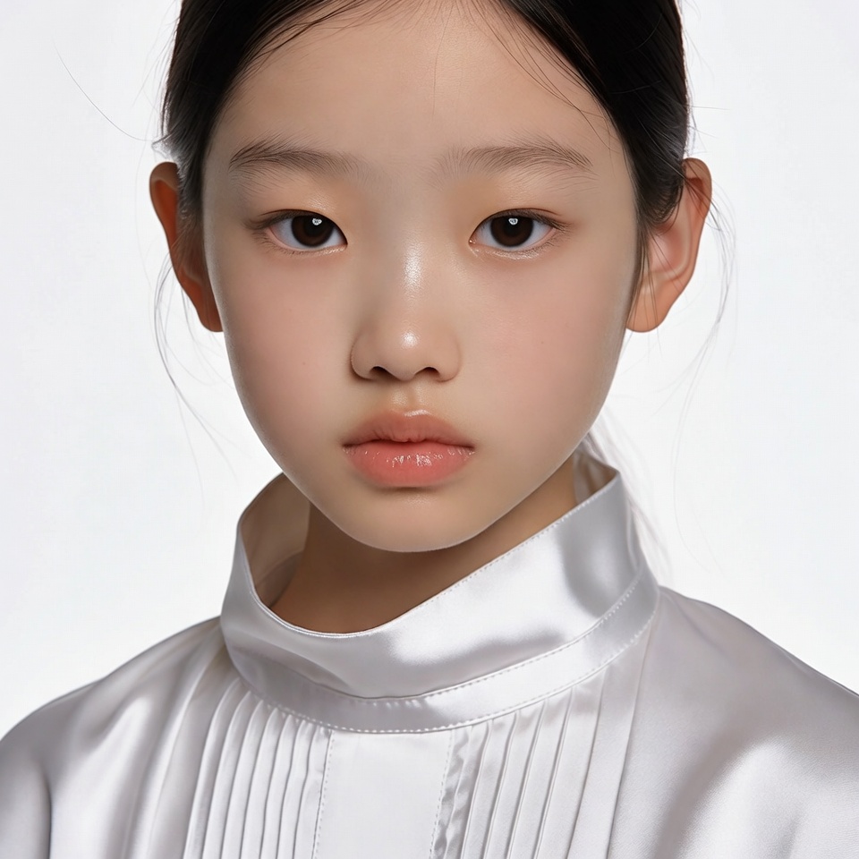 Asian girl in white collared blouse Asian girl in white collared blouse