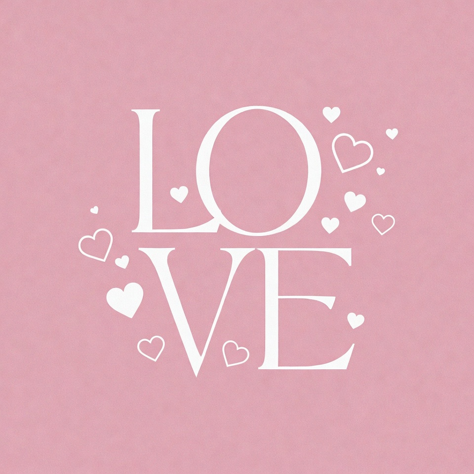 Pink LOVE Text with Hearts Pink LOVE Text with Hearts