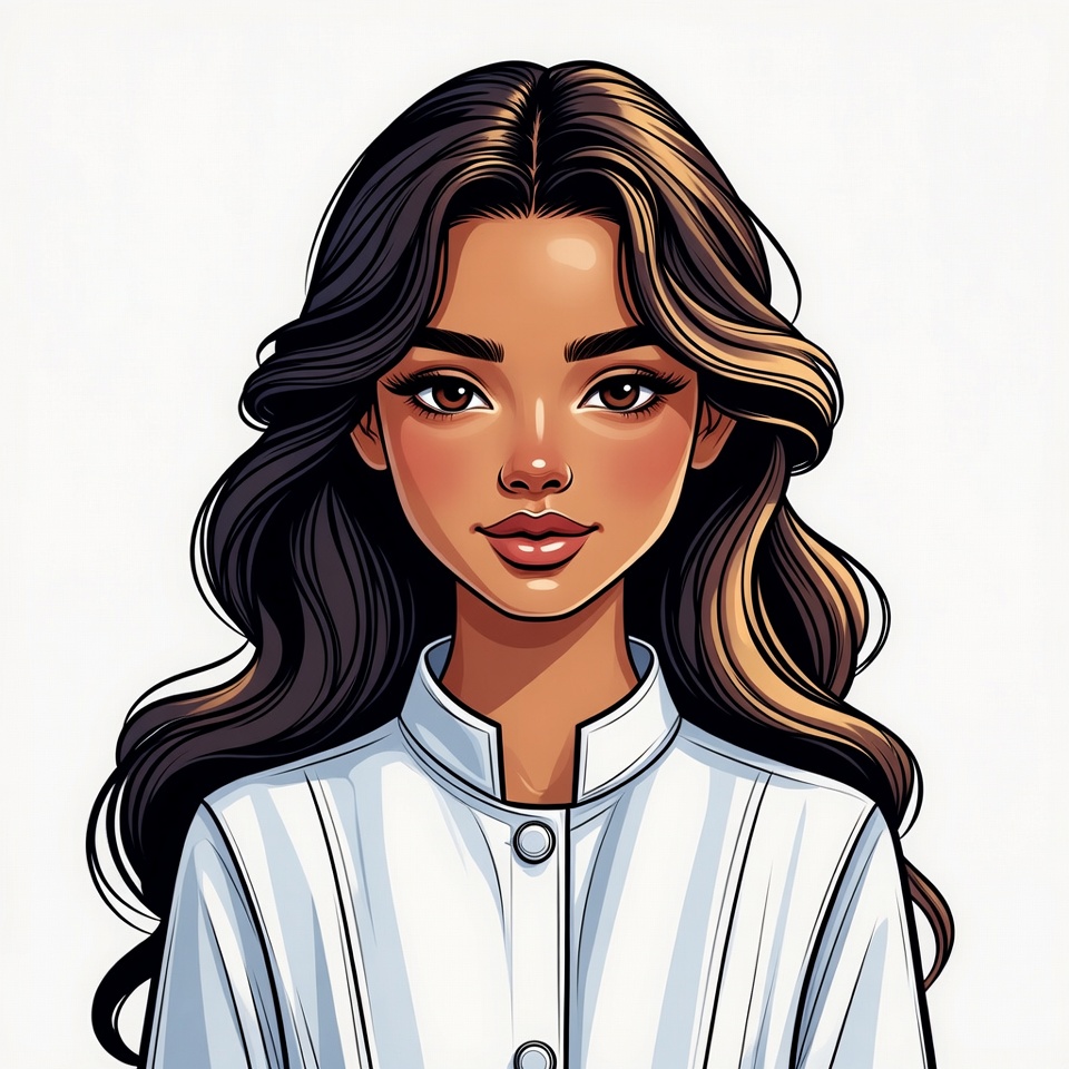 Beautiful woman in white uniform Beautiful woman in white uniform