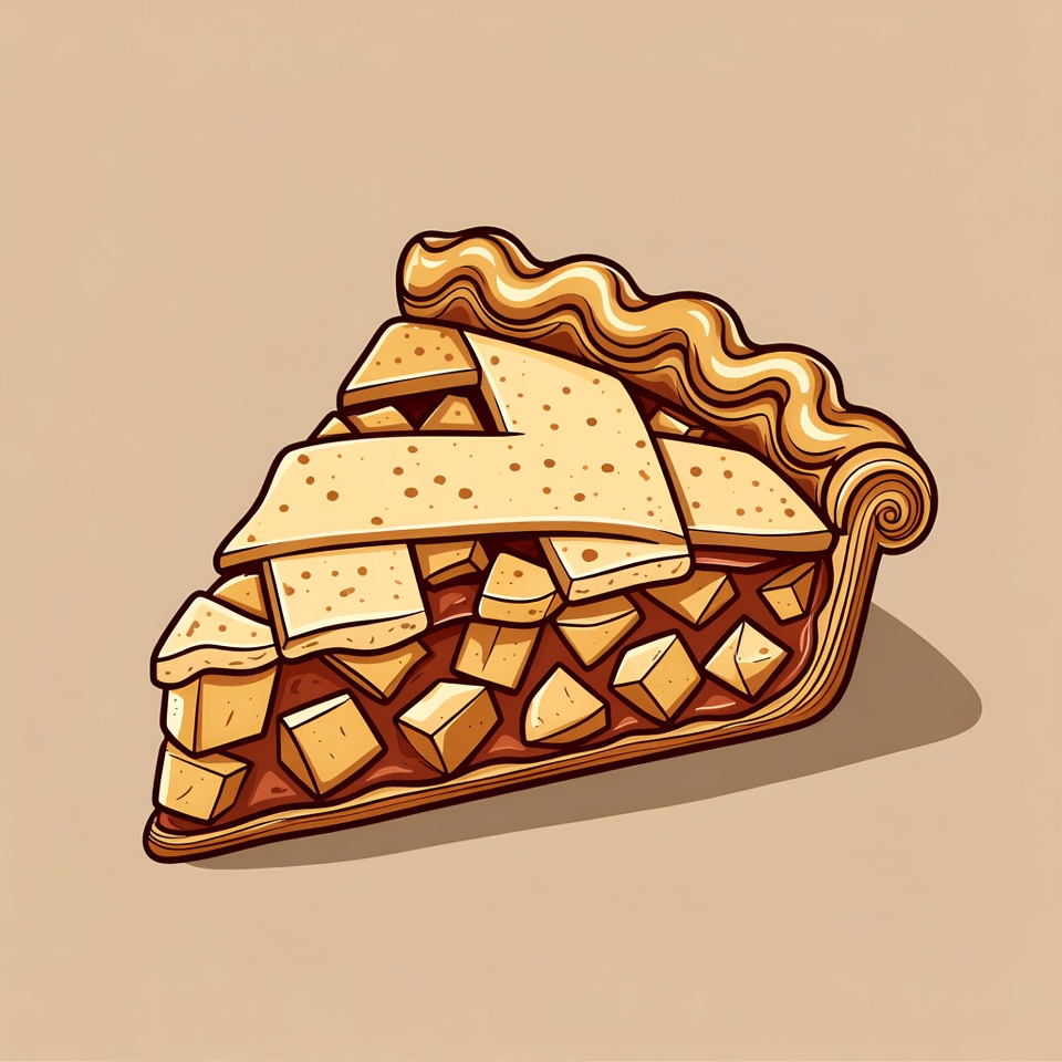 Apple Pie Slice Illustration Apple Pie Slice Illustration