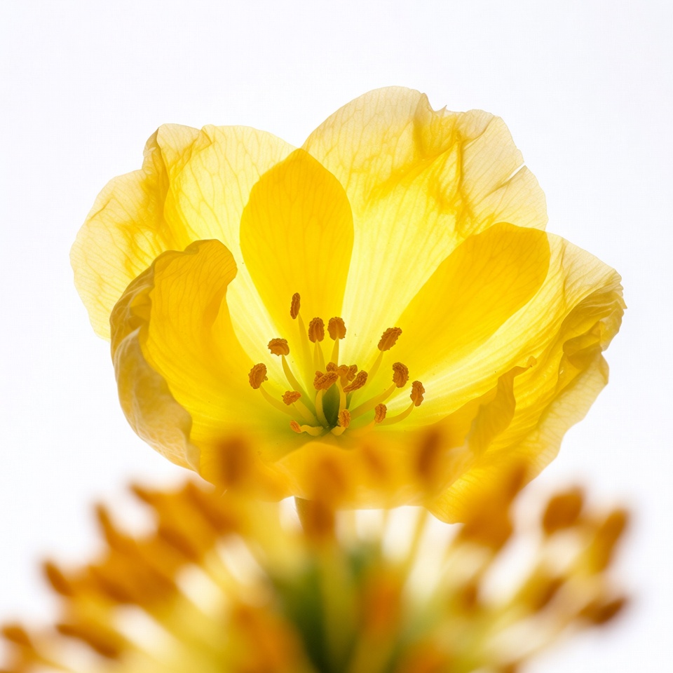 Yellow flower on white background Yellow flower on white background
