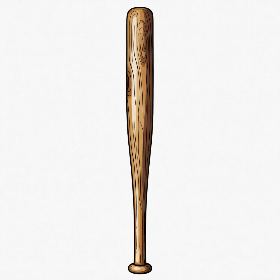 Wooden Baseball Bat Illustration Wooden Baseball Bat Illustration