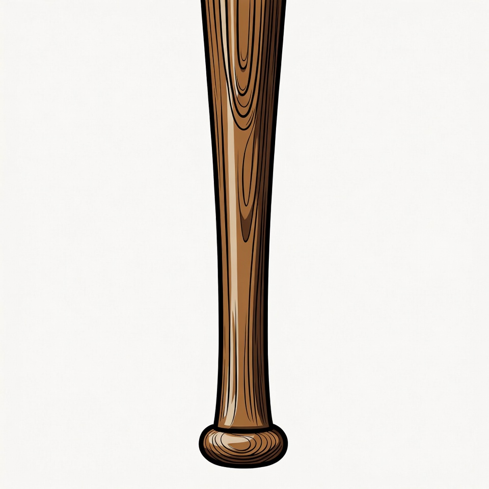Wooden Baseball Bat Illustration Wooden Baseball Bat Illustration