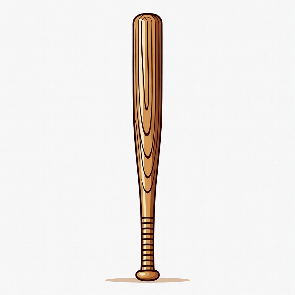 Wooden Baseball Bat Illustration Wooden Baseball Bat Illustration