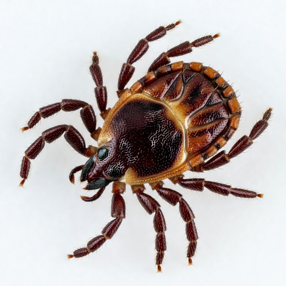 Brown Dog Tick on White Background Brown Dog Tick on White Background