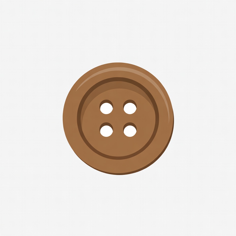 Brown four-hole button Brown four-hole button